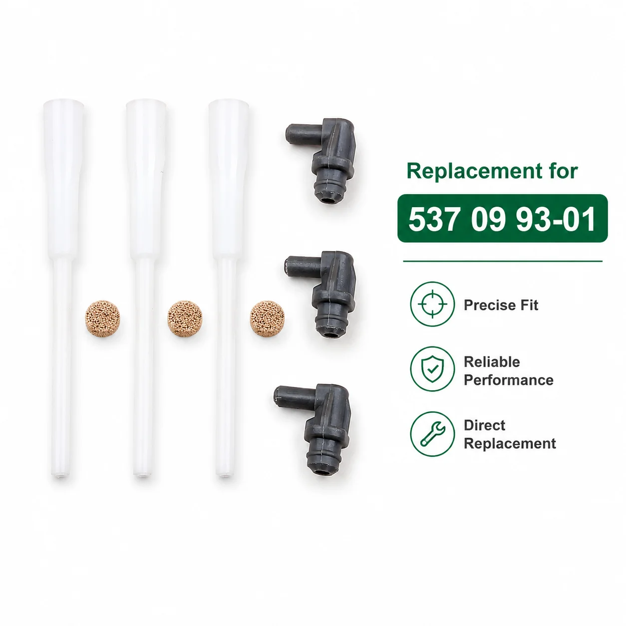 3 Pack Fuel Tank Vent Connector Kit Replacement For Husqvarna 362 372 385 390 395 385XP 390XP Chainsaw Tool Parts 537 09 93-01