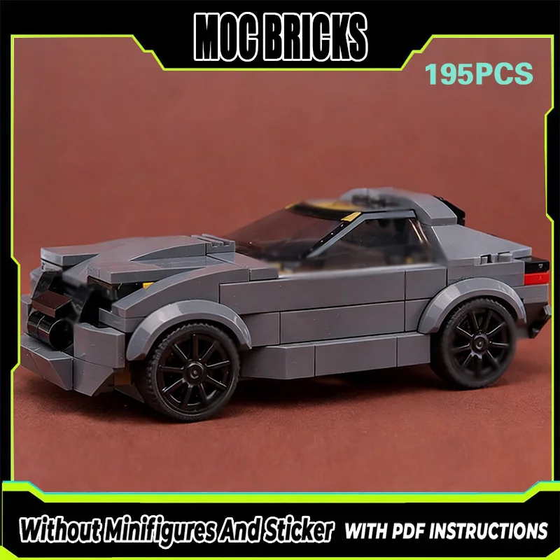 

Speed Racing Car Model MOC Building Bricks Gray Cross Coupe Modular Technology Gifts Holiday Assemble Children Toys Suit