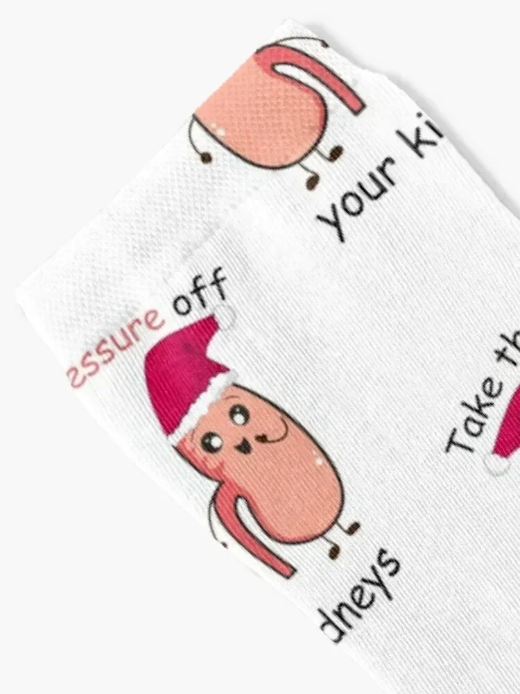 kidneys in Christmas hats Socks Novelties custom sports sheer Socks Female Men's