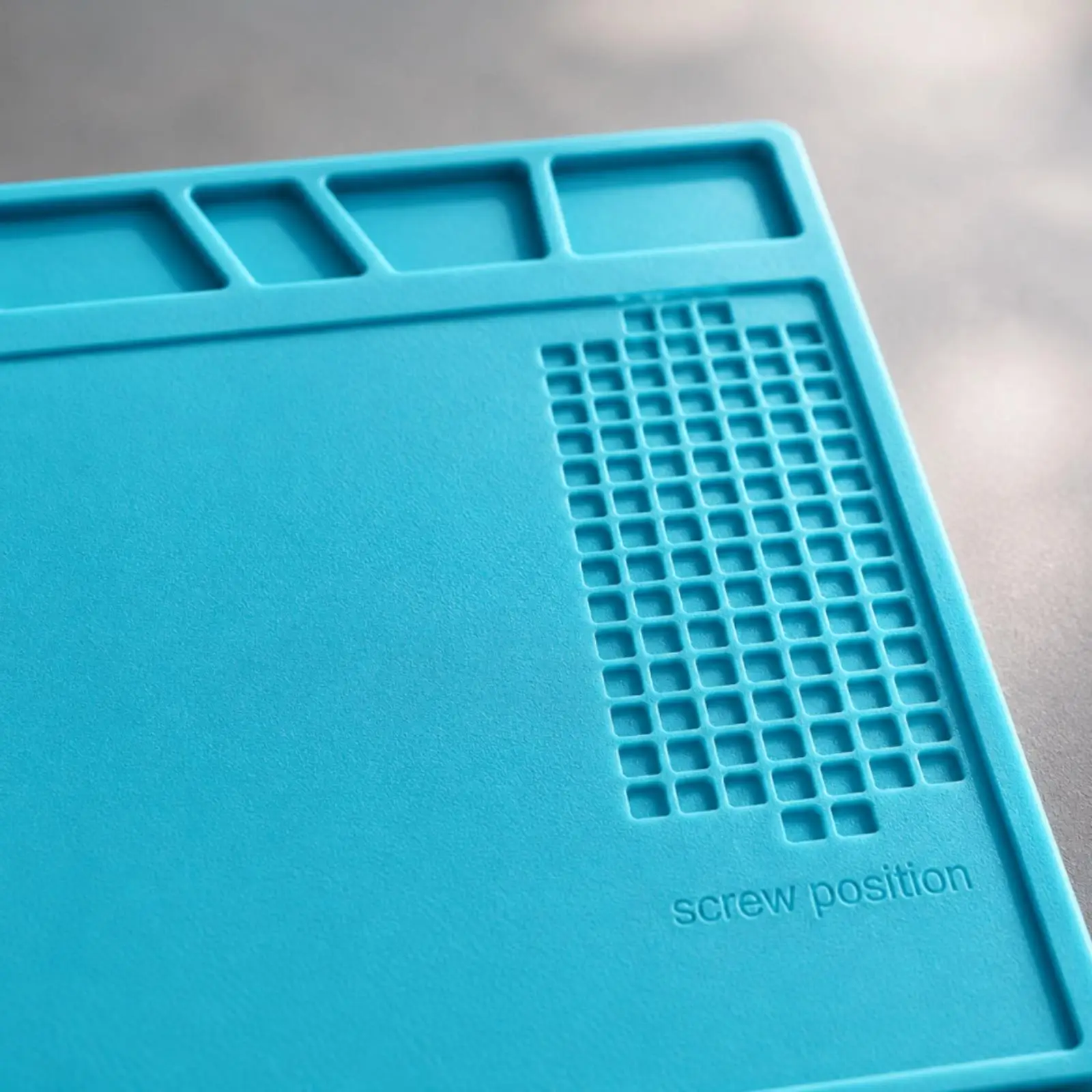 Compact Silicone Work Mat for Watch Repair with Screw Tracking Grid and Organized Compartments for Tools