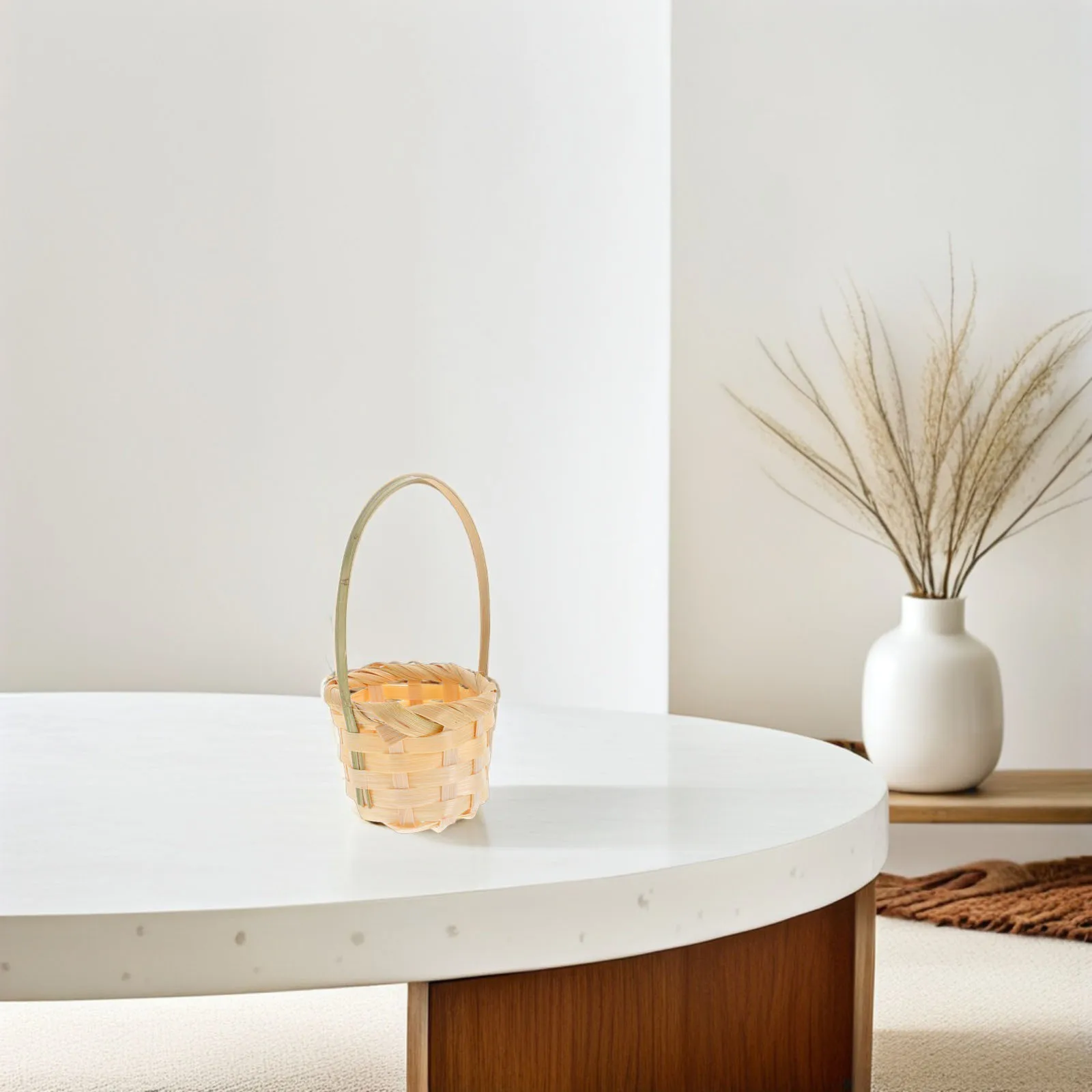 

6Pcs Small Woven Baskets with Handles Durable Portable Rustic Design for Home Office Picnic Storage Small Baskets with Handles