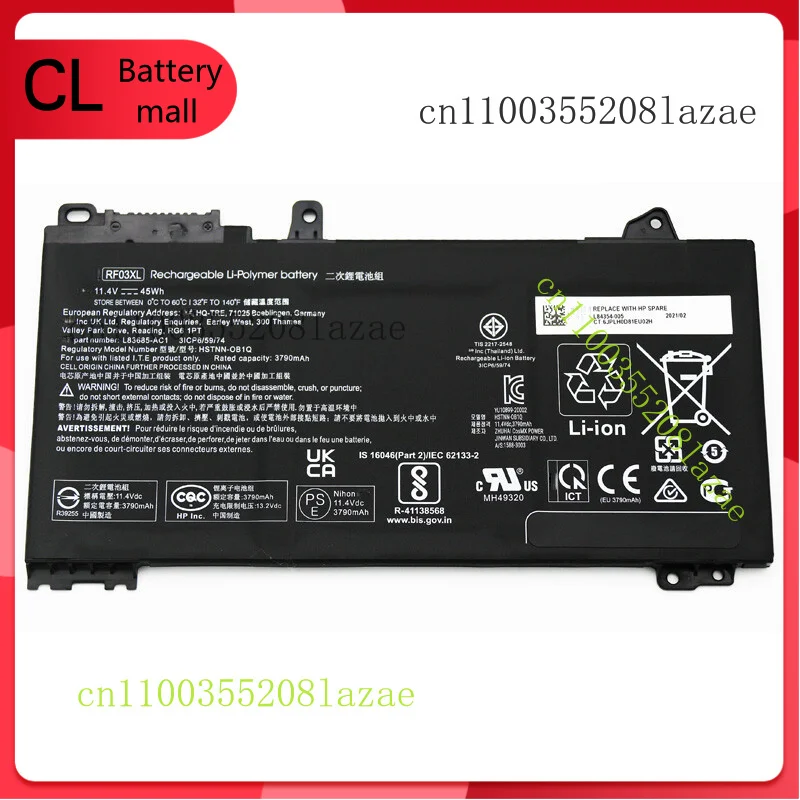 

Оригинальный аккумулятор RF03XL для HP ProBook 455 G7 HSTNN-OB1Q L83685-AC1 L84354-005