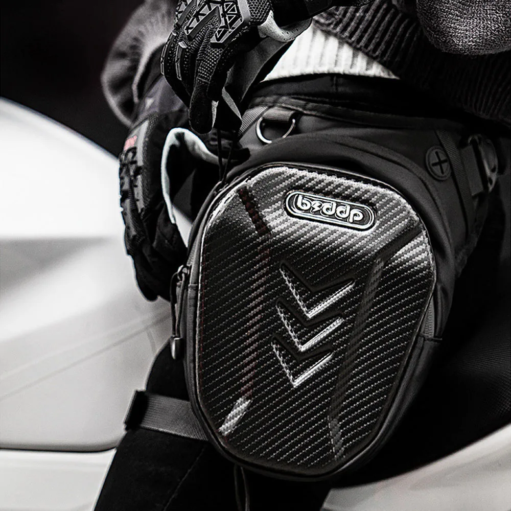 

BSDDP Retro Waterproof Motorcycle Drop Leg Side Bag Men Women Black Carbon Fiber Motorbike Waist Bag MTB Motocross Hip Bum Pack