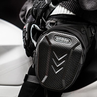 BSDDP Retro Waterproof Motorcycle Drop Leg Side Bag Men Women Black Carbon Fiber Motorbike Waist Bag MTB Motocross Hip Bum Pack