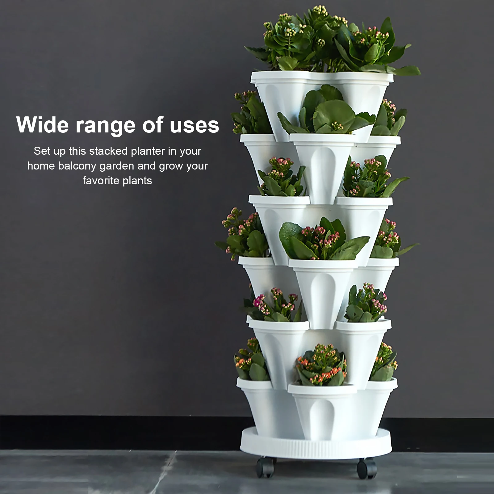 Stackable Vertical Planter Planting Nursery Pots for Garden Strawberry
