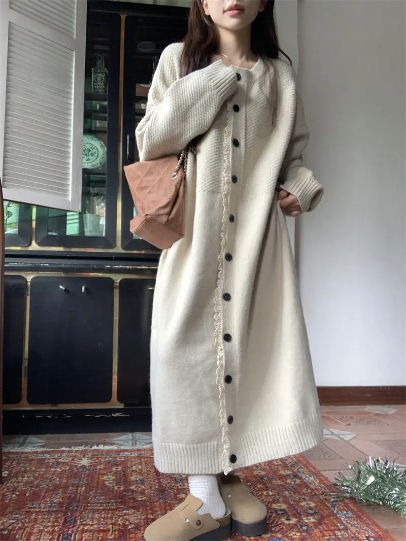 

Удлиненные женские зимние кардиганы с круглым вырезом, повседневные, с капюшоном, с узором аргайл, с карманами, трехцветные, с объемными элементами, эластичные, в стиле преппи, свежий дизайн