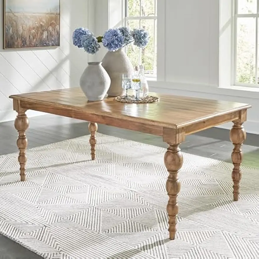 

Casual Dining Table with 4 Legs, Light Brown