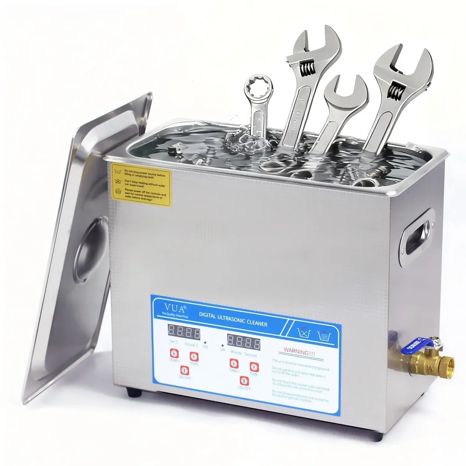 VUA 6L Commercial Ultrasonic Cleaner with Digital Timer & Heater, Professional Ultrasonic Parts Cleaner, Ultra Sonic Cleaning Ma