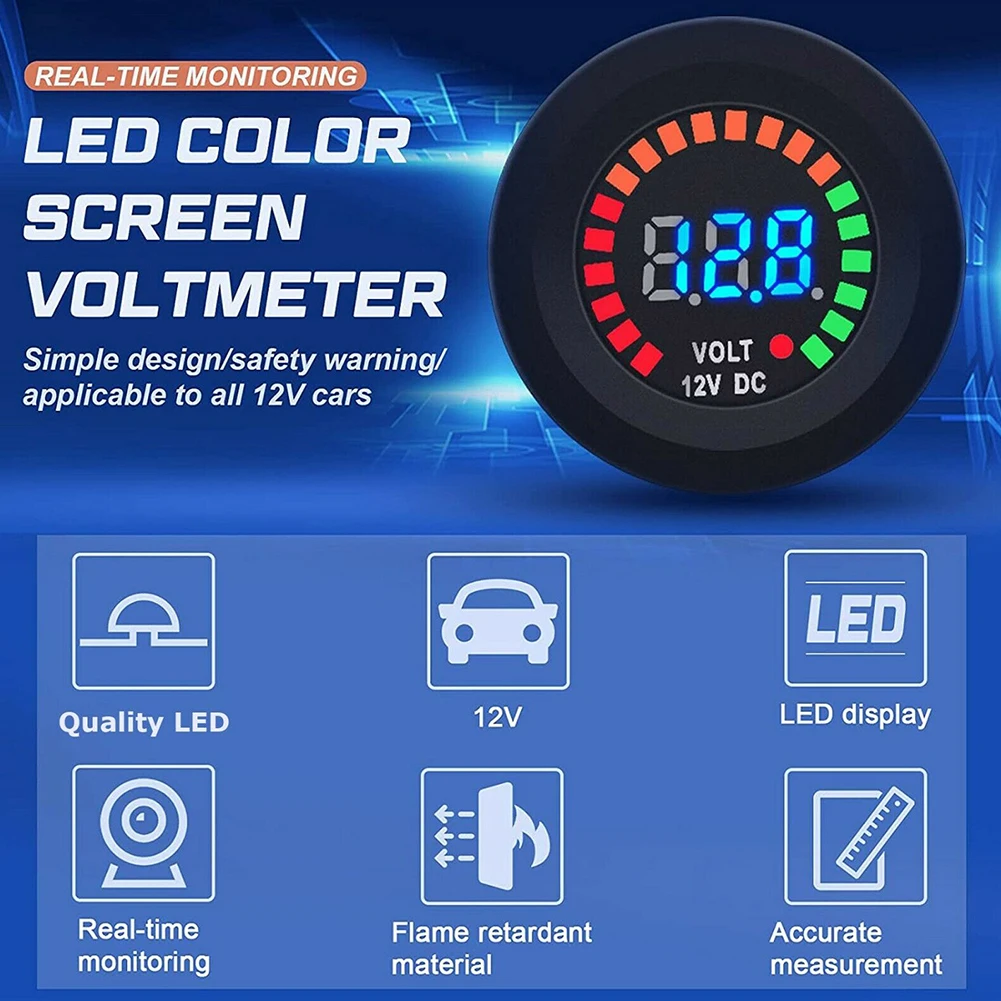 Imagem -02 - Voltímetro para Navio 12v Led Barcos Instrumento para Carro Ip65 Display Digital Faixa de Medição 515v
