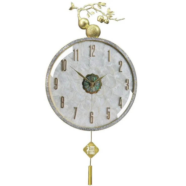 

Shell wall clock, light luxury and simple clock in the living room, silent and fashionable on the home wall