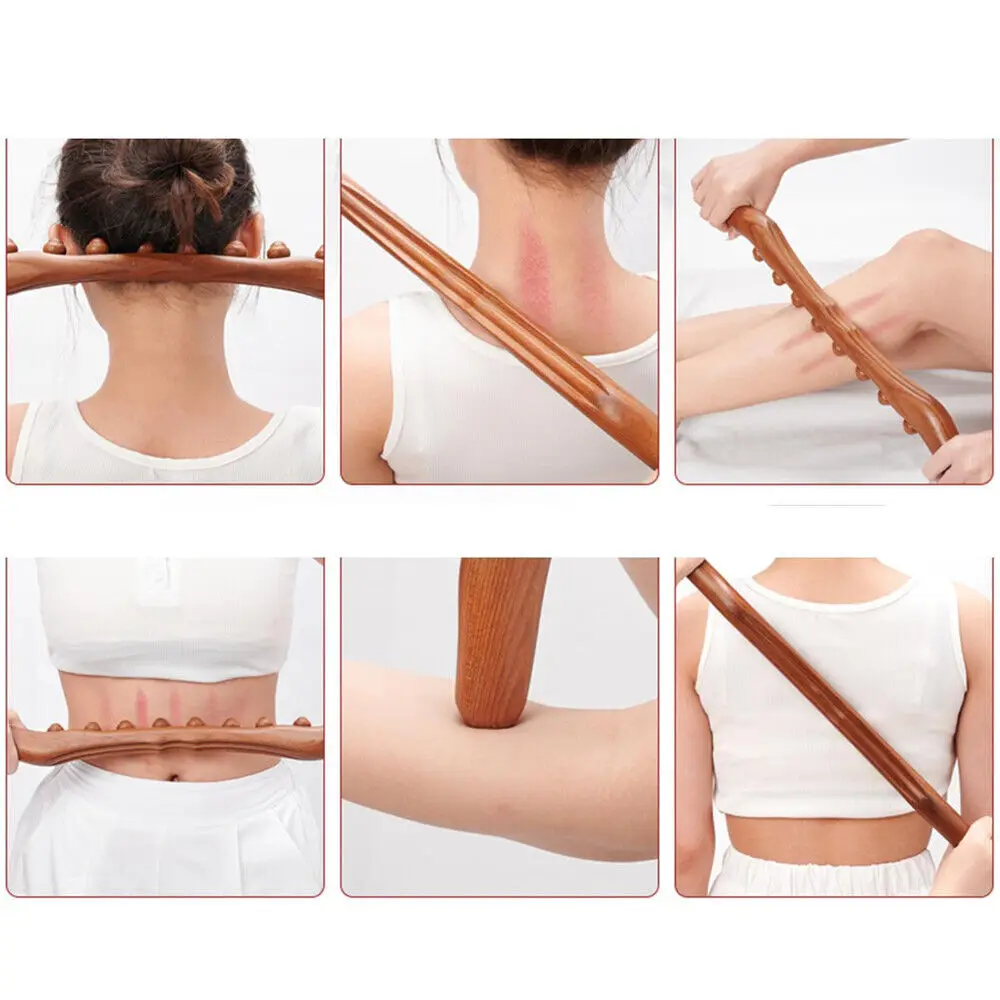 Rolling Pin Universal Back Needle Massage Tendons Beech Wood Scraping Stick Point Treatment Guasha Relax Therapy Tool