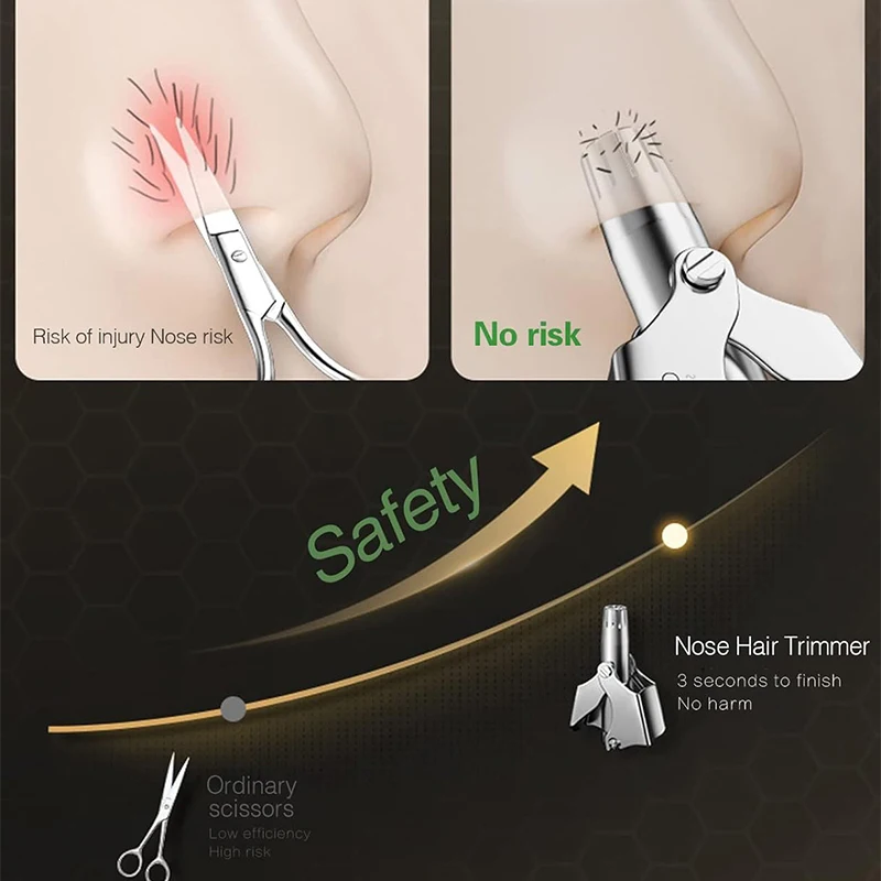 آلة تشذيب شعر الأنف اليدوية من الفولاذ المقاوم للصدأ ، مقص أنفي للأنف والأذن والشوارب ، للرجال والنساء