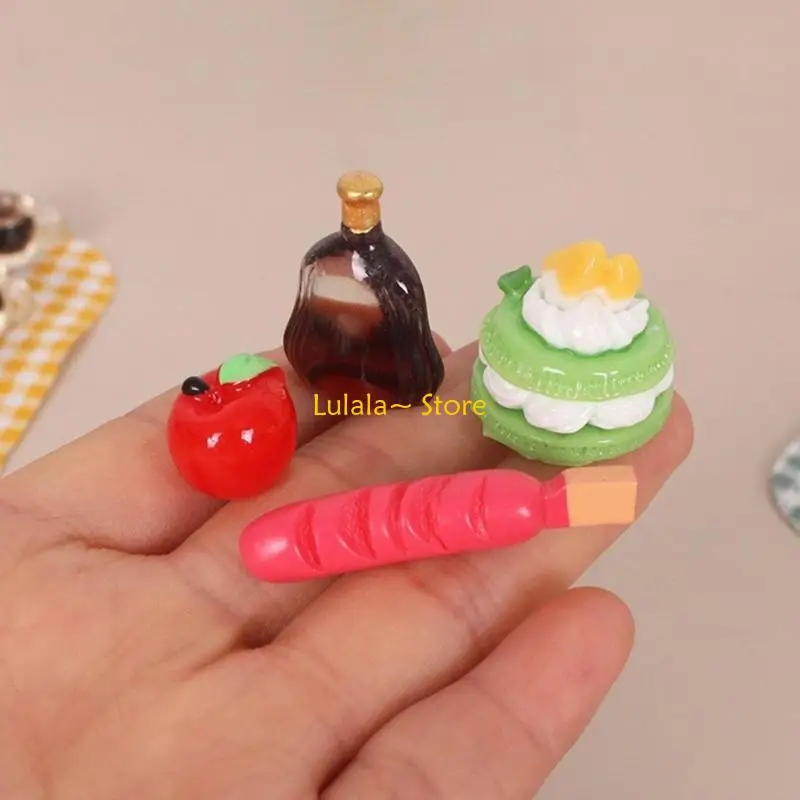 Y4QA Creative Miniature Picnics Meal Figure Set For 1/12 Doll House Decoration