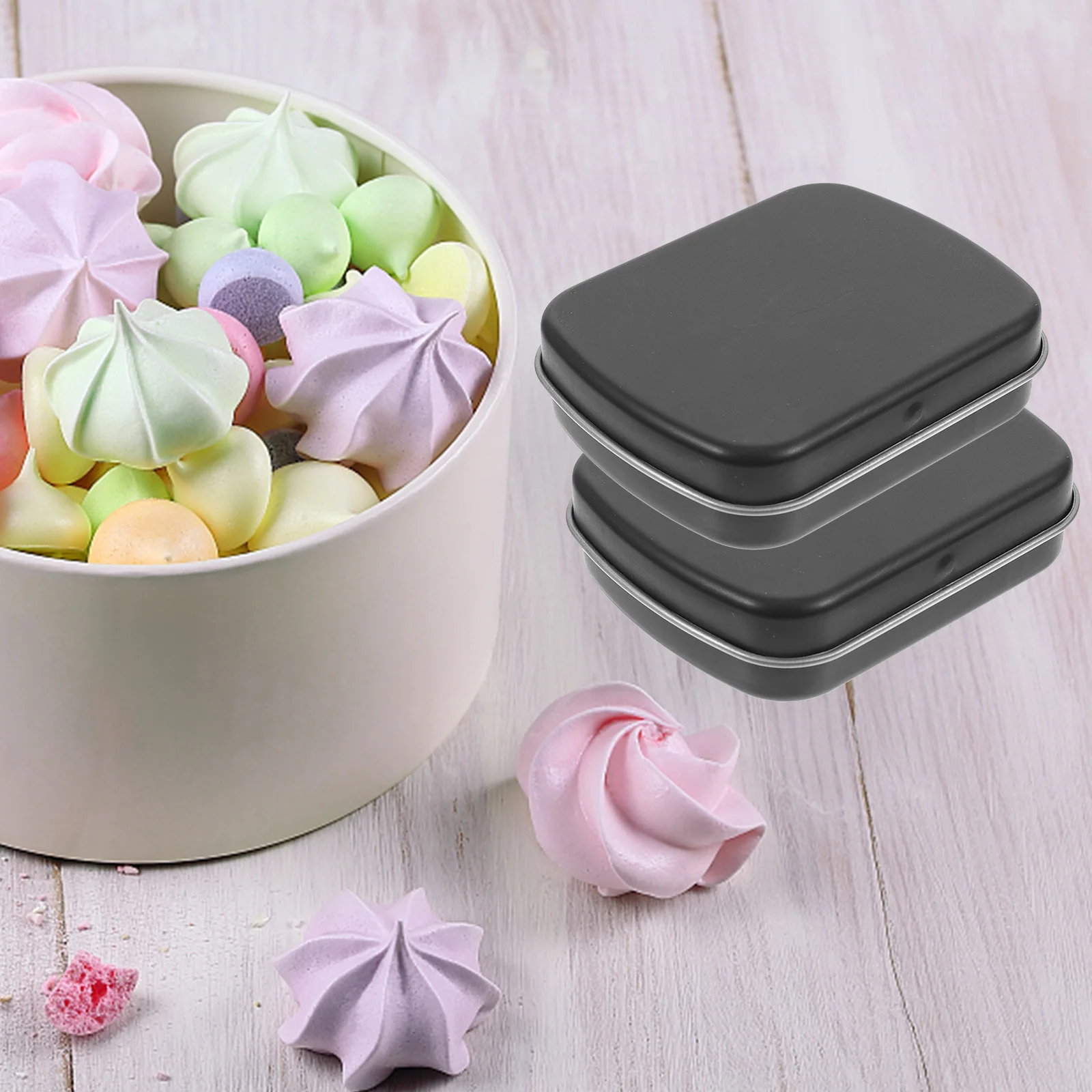 10pcs Portable Mini Tin Box 8.5X6X2.5Cm Compact Storage Case For Jewelry Beads Candy Travel Organizer Wedding Party Favor Treat