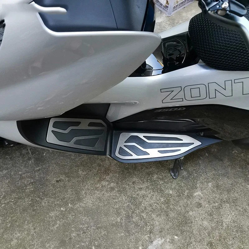 New For ZONTES 350D D350 Modified Stainless Steel Foot Pedal Mat Anti-Slip Brushed Pedal Non-Destructive Installation