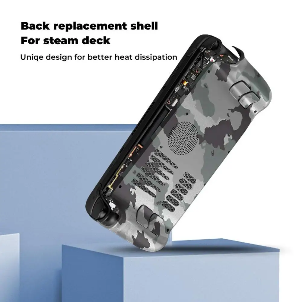 Replacement Back Shell Case For Steam Deck Anti Slip Transparent Black Back Plate DIY Bracket For Steam Deck Accessories