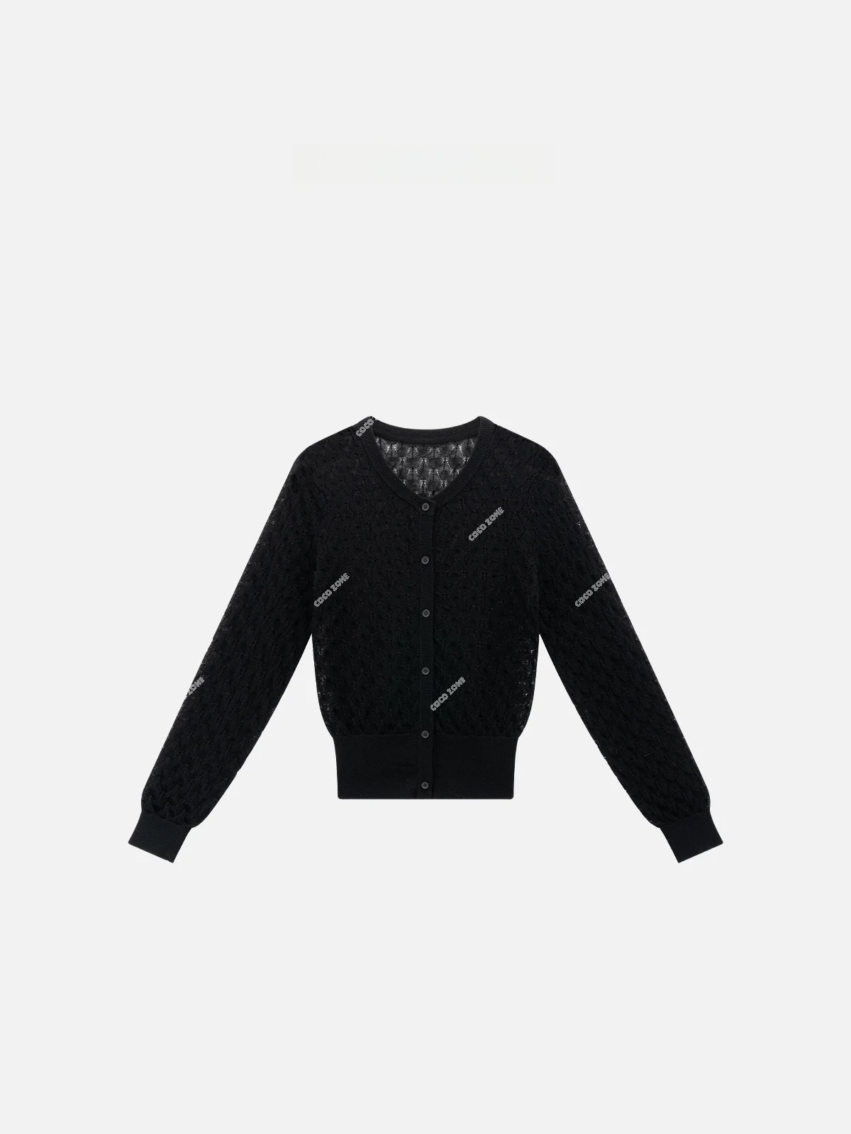 

Zone Liu 2026 Spring Autumn Thin Hollow Knitted Open Cardigan Long Sve Women's Versatile Single Buttoned Top