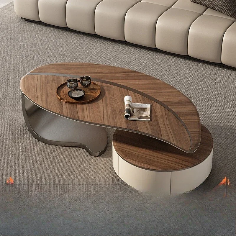 

Simple Antique Coffee Table Designer Adjustable Space Saving Coffee Table Aesthetic Italian Moving Wood Couchtisch Furniture