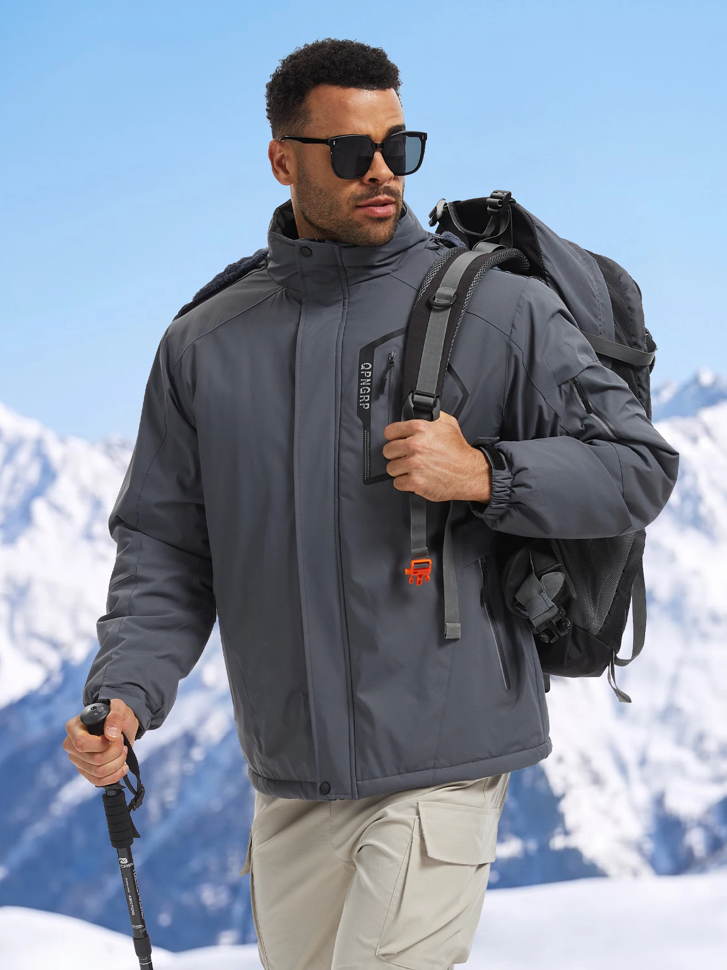 Winter Wasserdichte Winddichte Fleece-Gefütterte Jacken Herren Wanderjacken Outdoor Abnehmbare Kapuzenmäntel Ski Snowboard Oberbekleidung – Detail 31