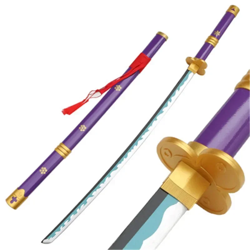 Role Play Anime Roronoa Zoro 41inch Katana Weapon Cosplay Purple Ghost 104cm Wood Sword Model