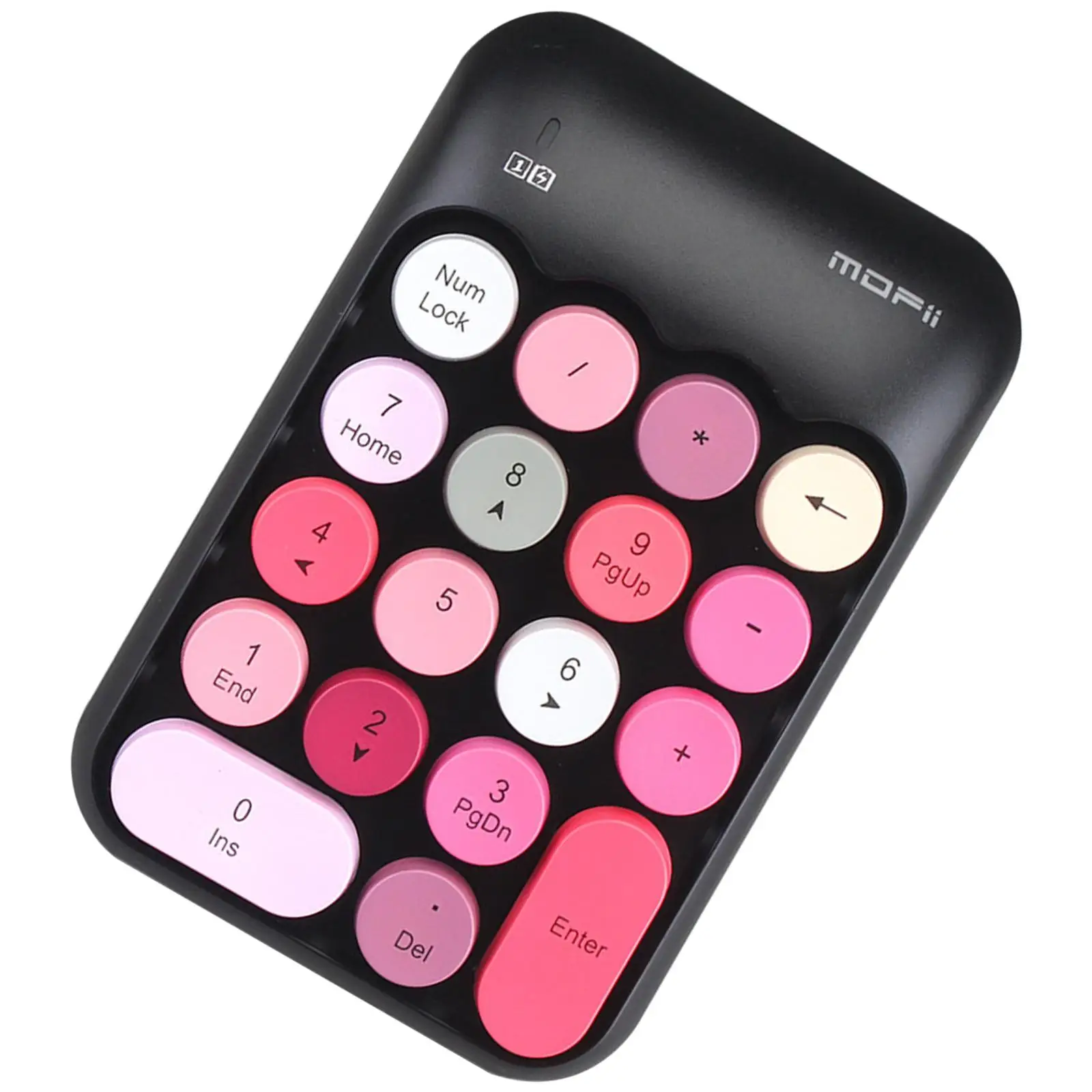 Mini Portable Wireless Numeric Keypad, 18 Round Key Financial Accounting Keyboard Extensions Number Pad for Desktop Laptop PC
