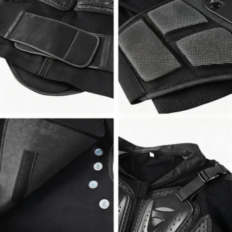 مجموعة كاملة من معدات الحماية للدراجات النارية: سترة مدرعة للركوب مع حماية للصدر ومقاومة للصدمات ودعم الخصر #4