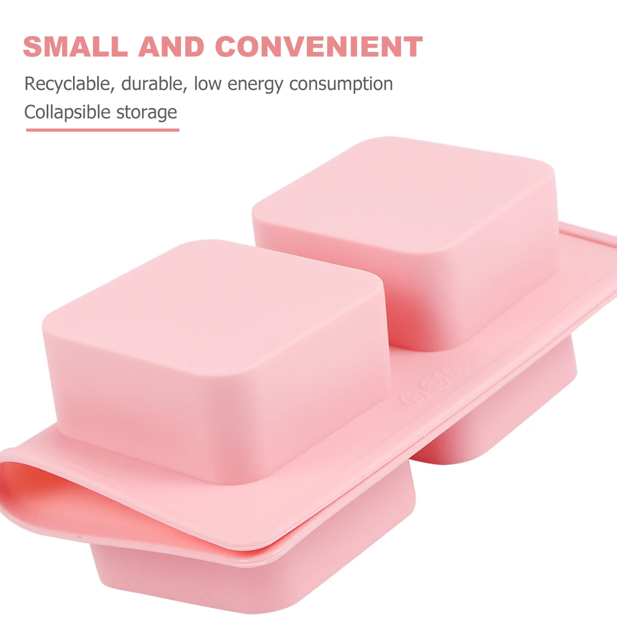 

2pcs 4 Cavities Silicone Soap Mold Food Grade Flexible Diy Baking Tools For Cake Chocolate Muffin Cheesecake Making Blue Pink