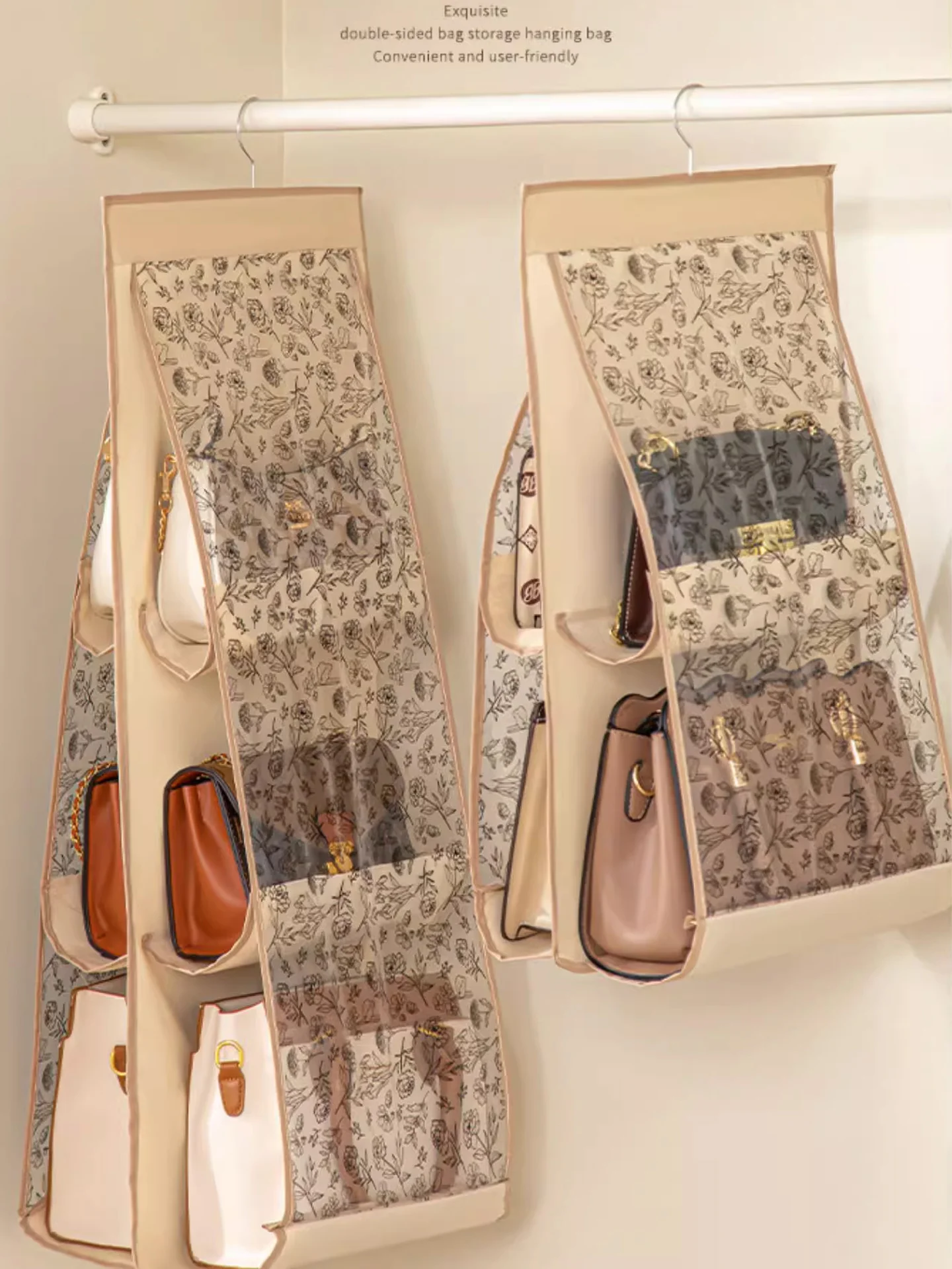 

Двусторонняя подвесная сумка-органайзер для сумок, многослойная сумка для хранения в шкафу, пылезащитная, для домашней организации, универсальная сумка