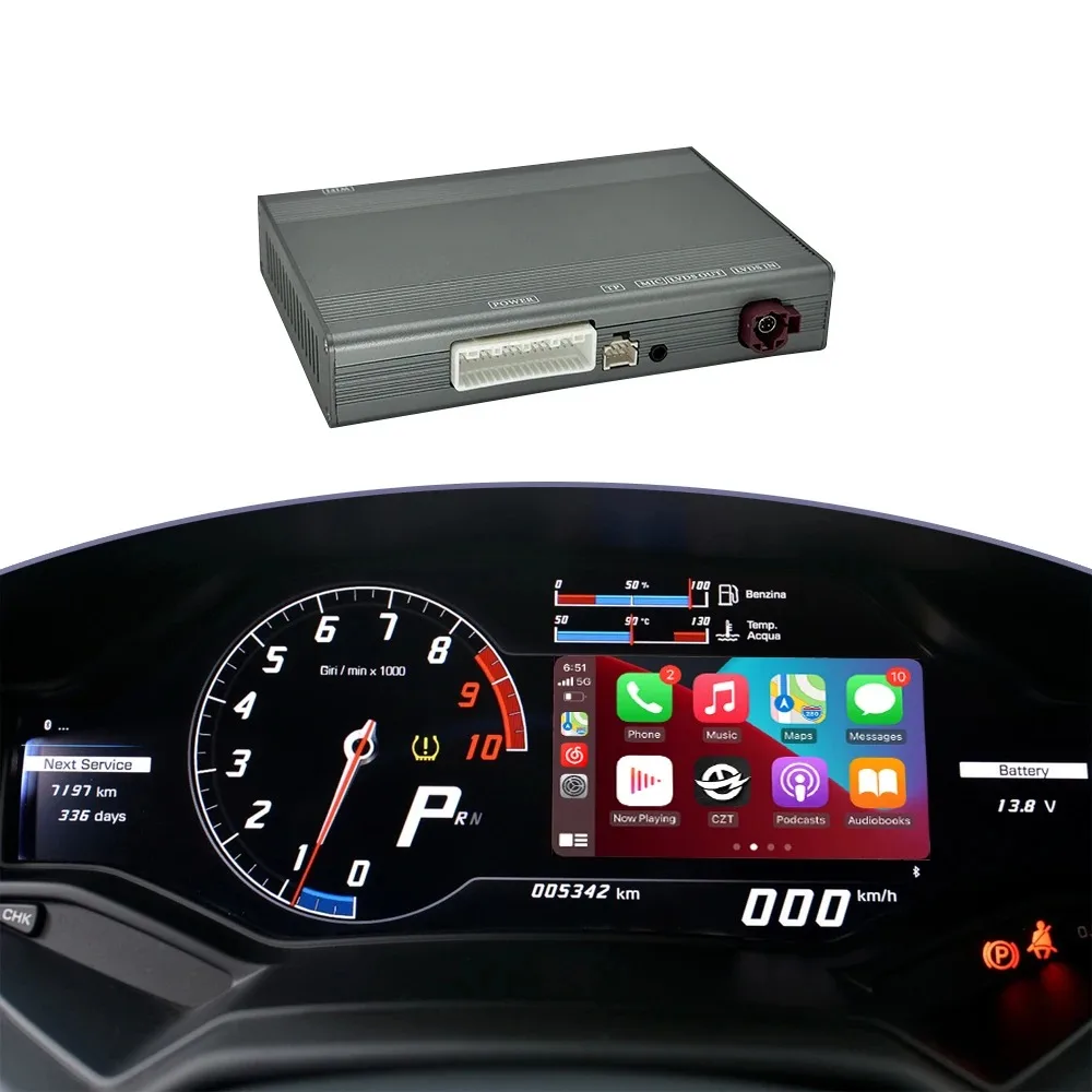 CZT-AUTO Wireless Carplay Android Auto Adapter for Lamborghini Huracan 2012-2019 DVD Player Mirror Link AirPlay Radio Functions