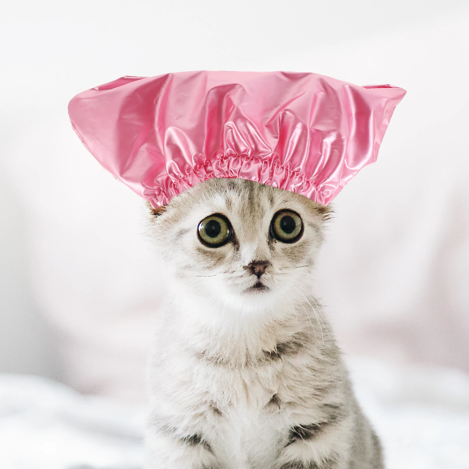 

Waterproof Cat Shower Hat Polyester Dog Bath Cap Reusable Pet Shower Cap Comfortable for Kitten Puppy At Home Puppy Bath Hat