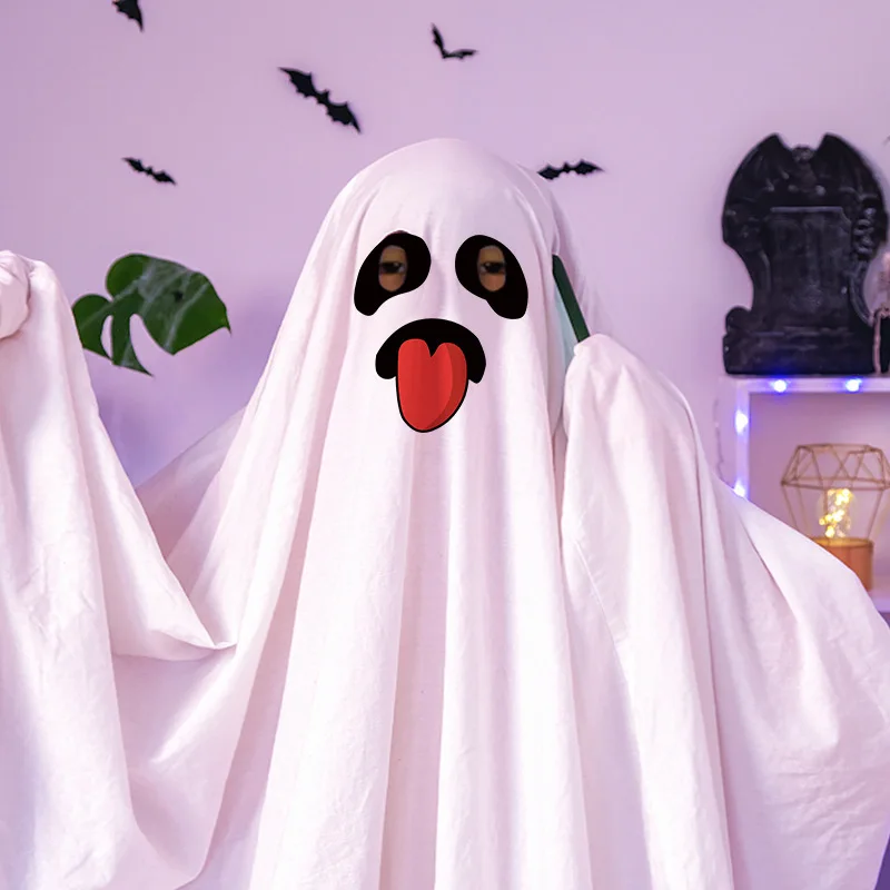 Cute Kids Halloween Horror Cloak Cape Anime No Face Cosplay Costumes Ghost White Tassels Cloak Unisex Halloween Costume Full Set