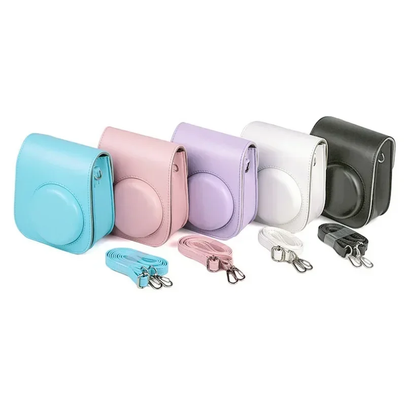 For Instax Mini 11 Camera Case PU Leather Soft Silicone Cover Bag for Fujifilm Film Camera Bag with Shoulder Strap