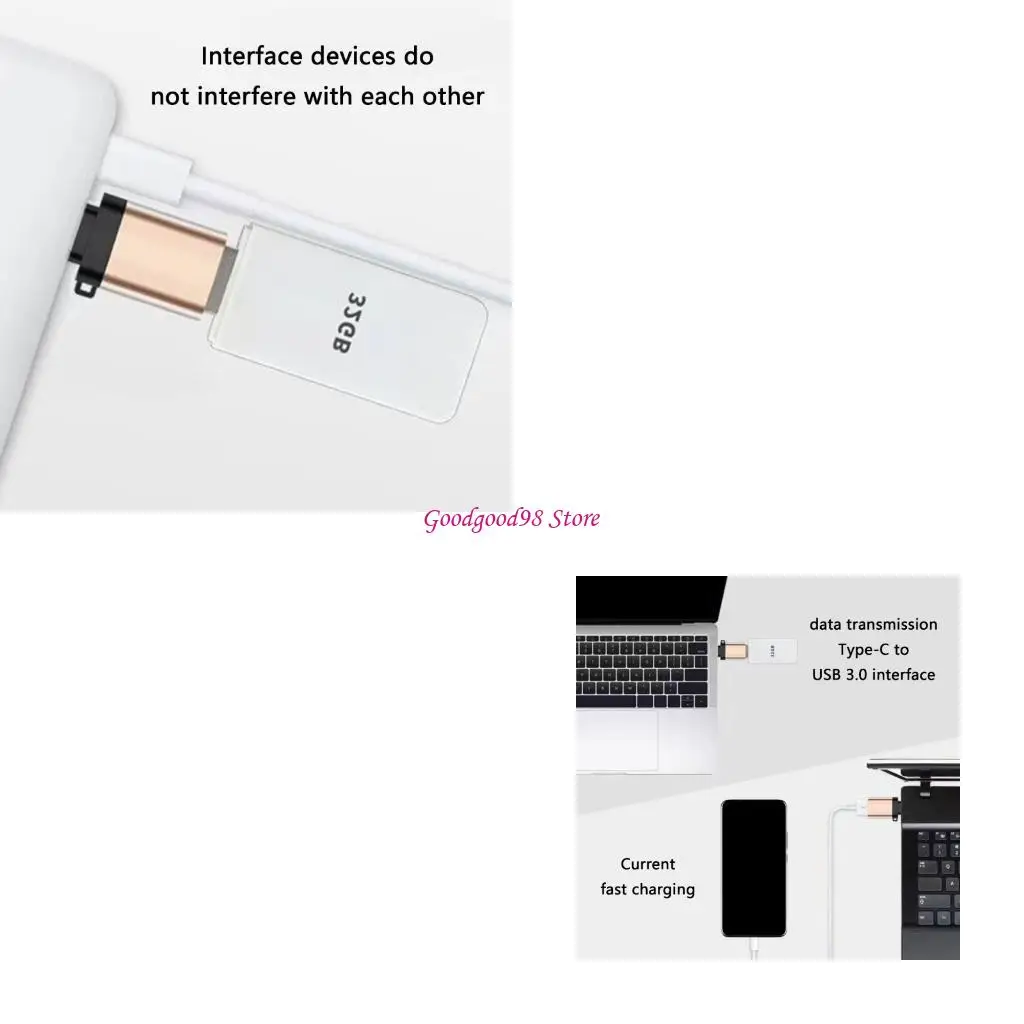 

Universal USB3.0 Type C Adapter Compatible for Keyboards Mouse And Flash Drive W8EC