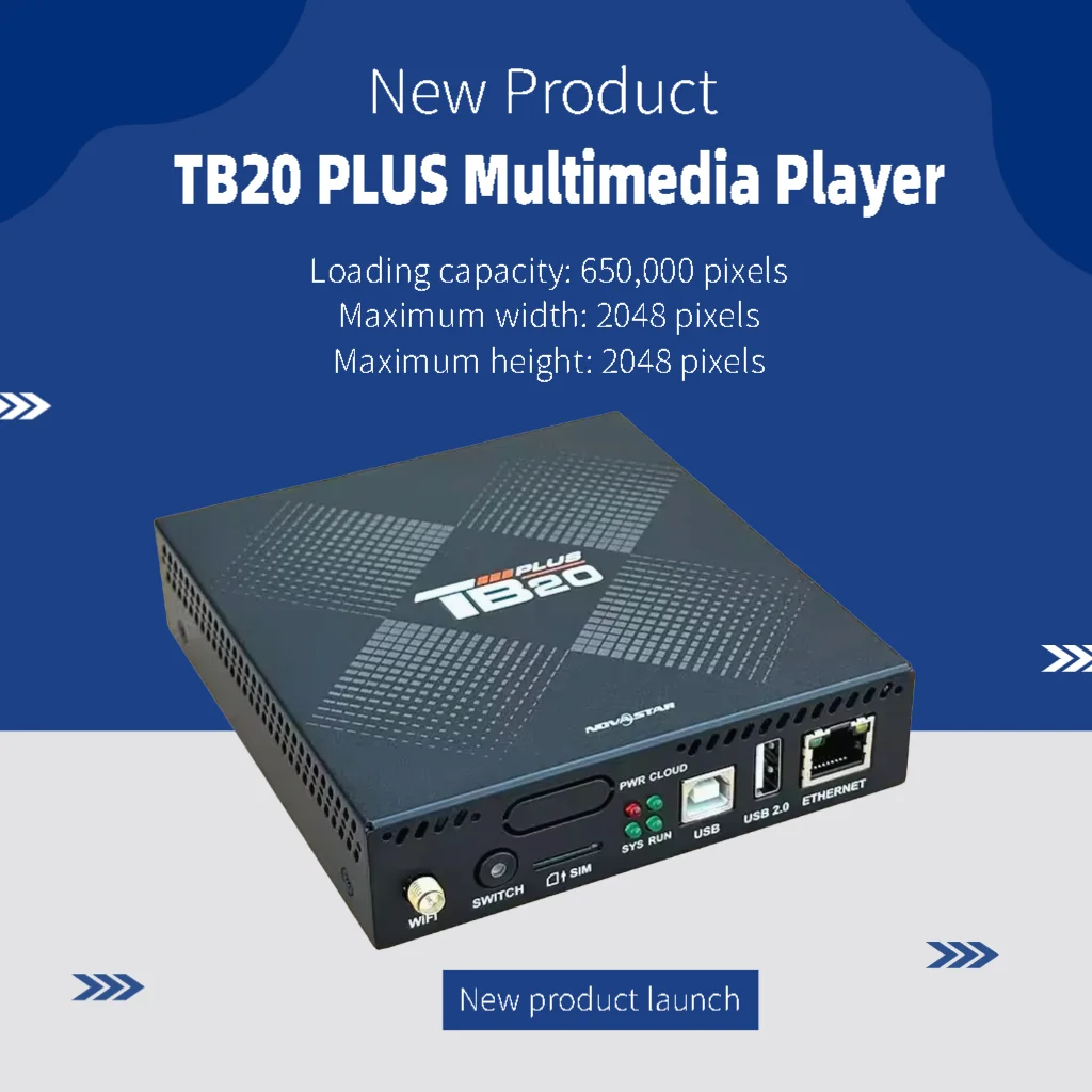 

Novastar TB20 Plus Multimedia Player WIFI Controller Supports Synchronous and Asynchronous Modes for Full-color LED displays