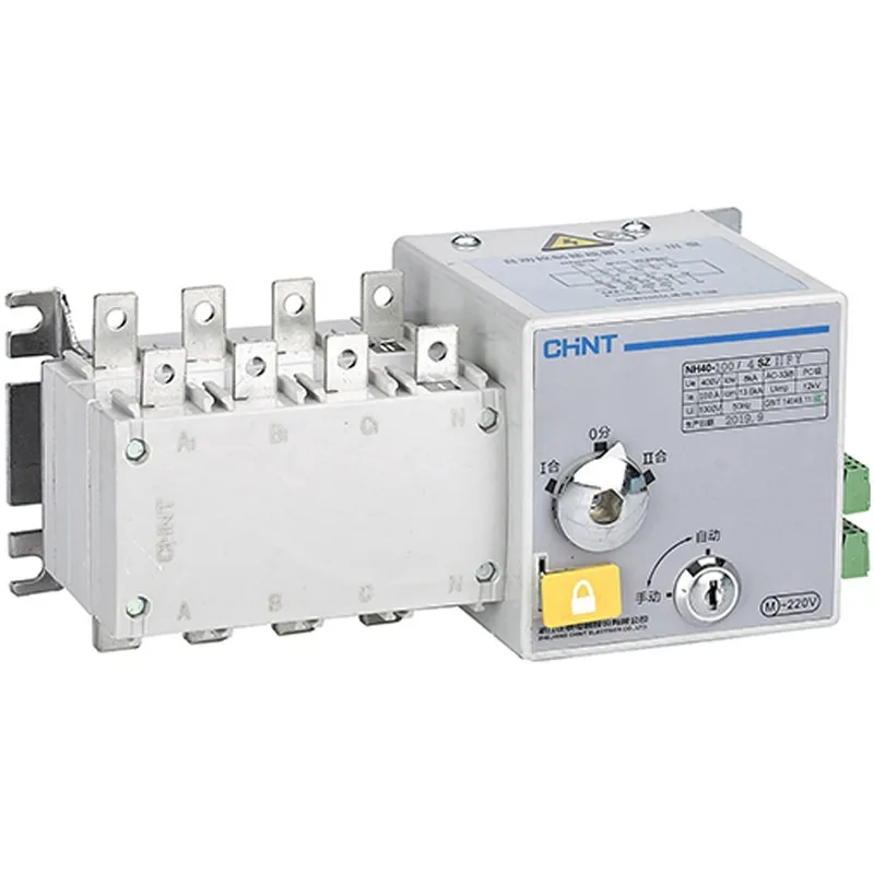 Interruptor de transferencia automática de doble potencia, grado PC, NH40-1250/4SZ, conmutación 4P, aislamiento 800 3150