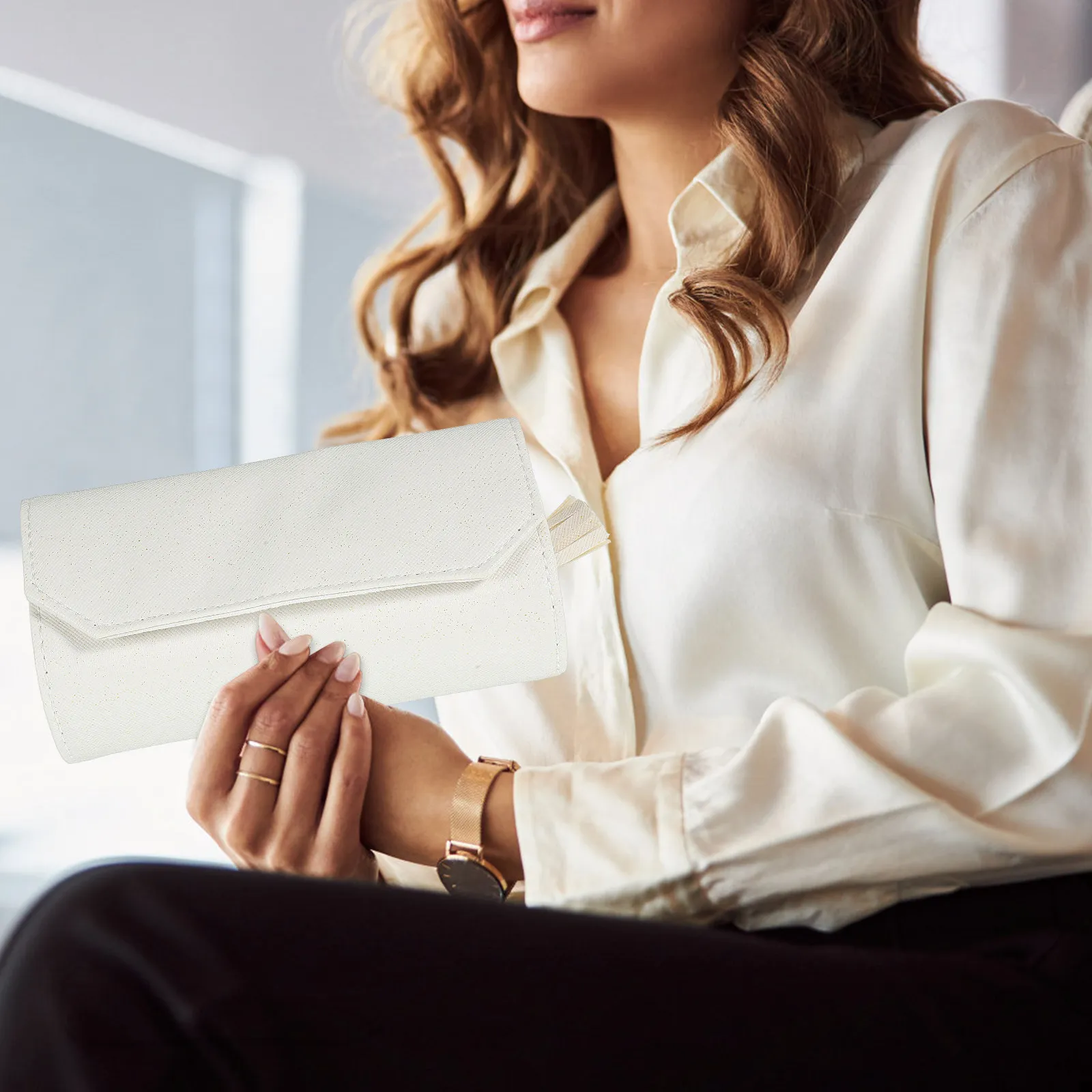 

Large Capacity Jewelry Storage Bag Lint Travel Organizer Foldable Roll Up Pouch Portable Jewelry Holder Protective