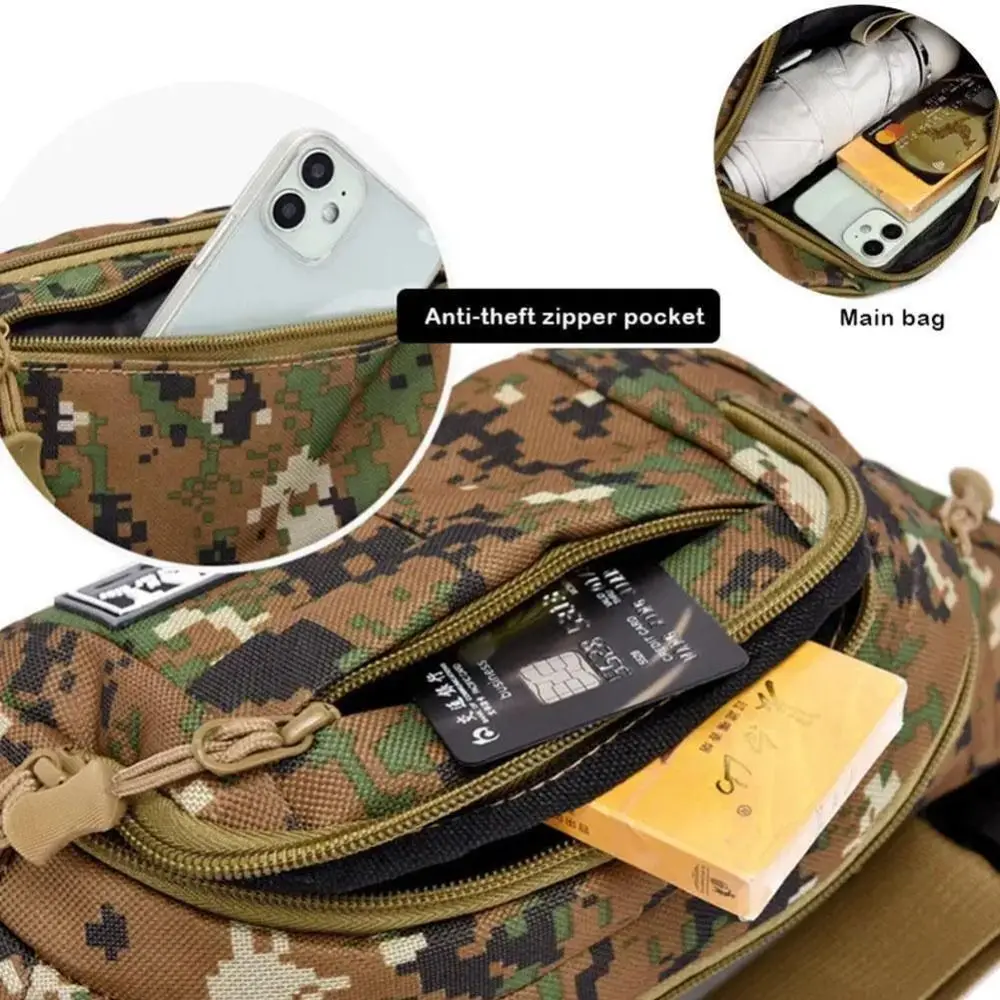 Multi-layer Sling Bag New Nylon Waterproof  Fanny Pack Large Capacity Outdoor Waist Bag