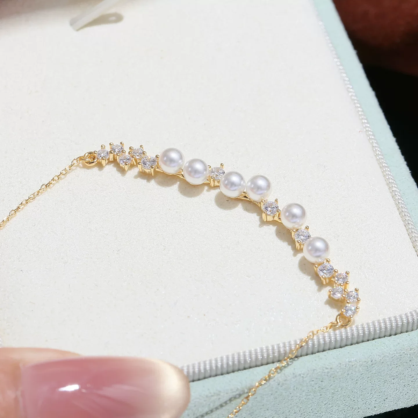 49 Sterling silver pearl necklace with empty setting, multiple pearl pendants, and silver setting accessories, 3.5-4mm 2
