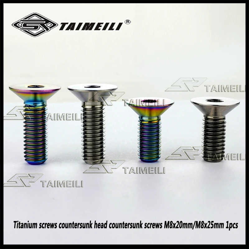 

TAIMEILI Titanium screws countersunk head countersunk screws M8x20mmM8x25mm 1pcs