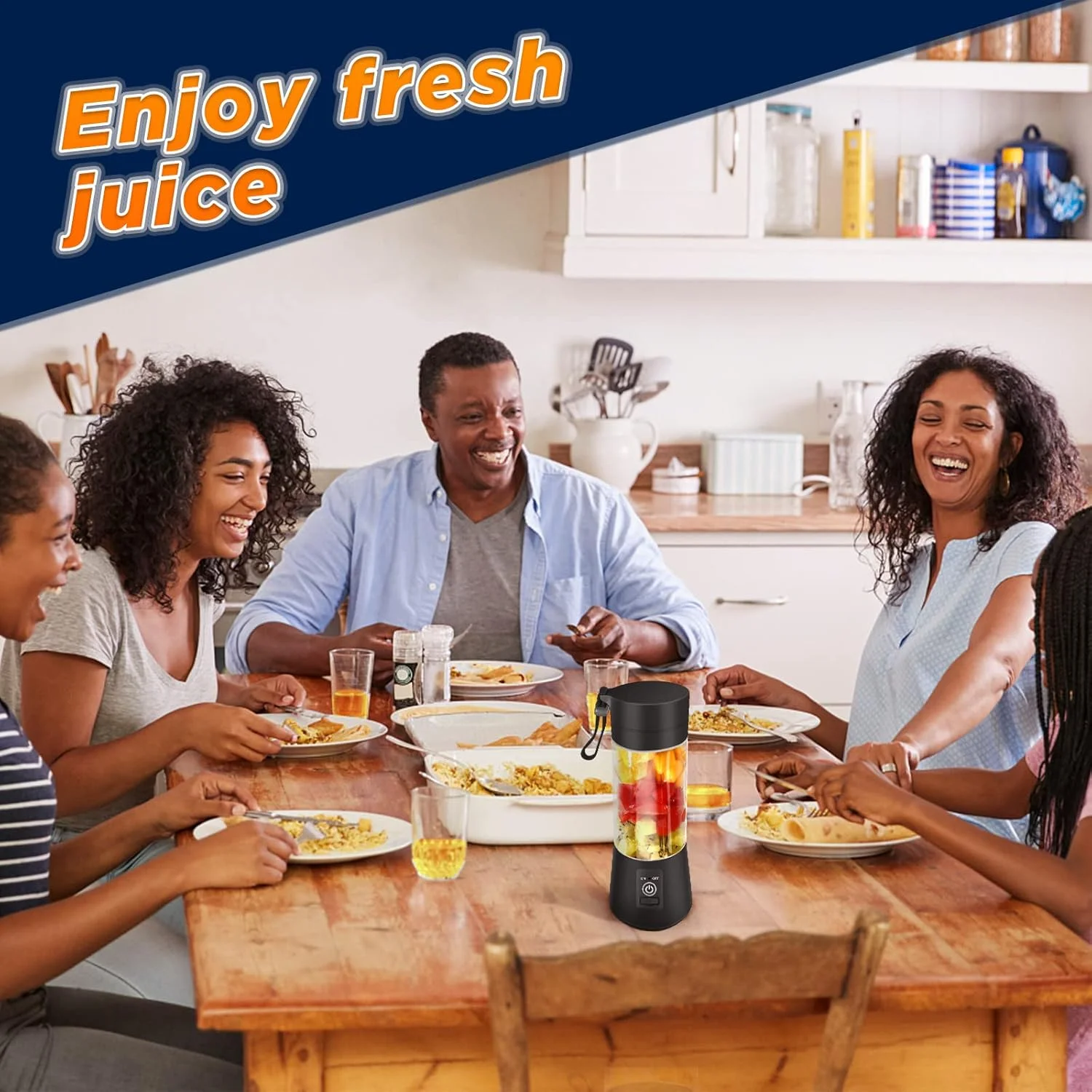 Portable USB Rechargeable Personal Blender with Strong Cutting Power for Shakes and Smoothies, 380Ml Mini Traveling Fruit Veggie