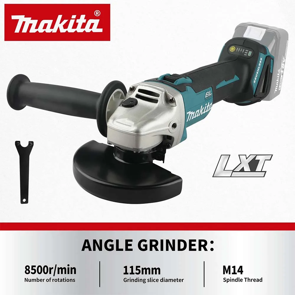 

Makita 18 В 100/125 мм DGA404 Бесщеточная литиевая электрическая угловая шлифовальная машина Перезаряжаемая режущая машина Полировальный станок высокой мощности