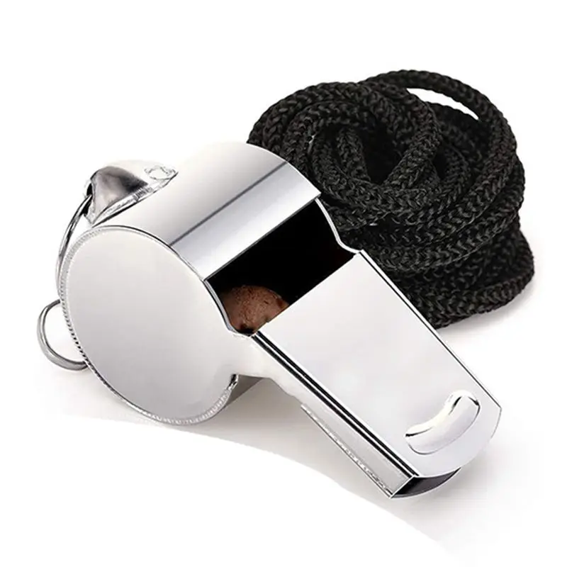 

Extra Loud Sports Outdoor Whistle With Lanyard Referee Outdoor Metal Whistle Eco-Friendly