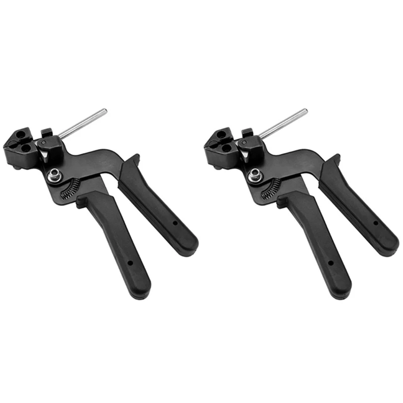 

New-2X Cable Tie Tool, Stainless Steel Fastening Cable Tie Cutter Tensioner Cutter Tool Cutting Width Within 12Mm