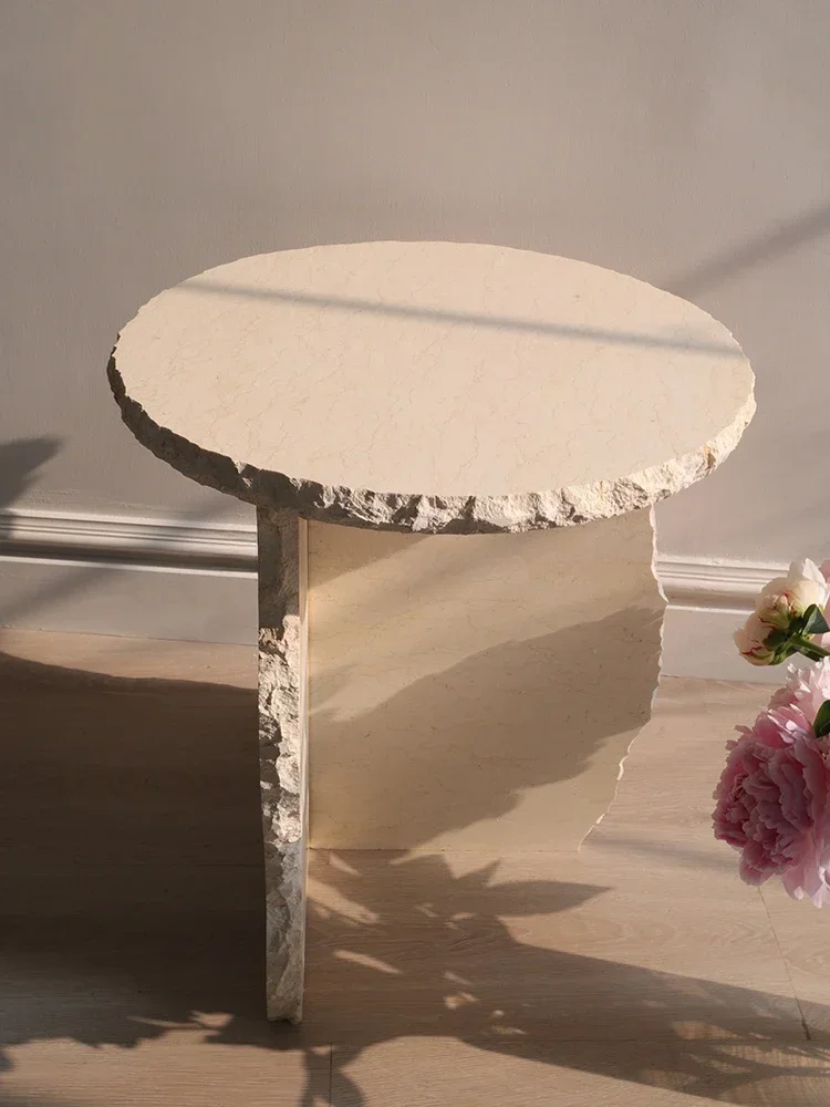 

Irregular Manual Edge Tapping Wabi-Sabi Side Table Luxury Sofa Sideboard Home Corner Marble Small Coffee Table Room Small Desk