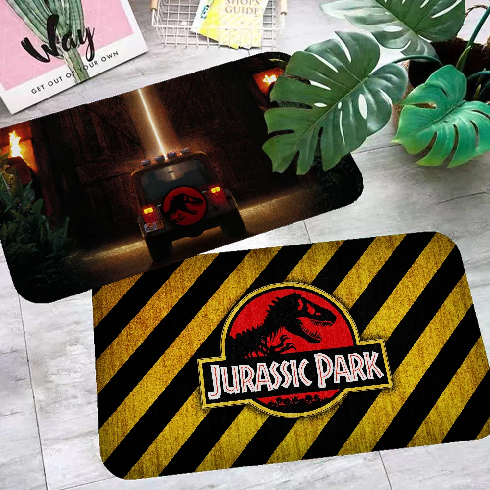 

Dinosaur Cartoon Jurassic Park Floor Mat Rectangle Anti-slip Home Soft Badmat Front Door Indoor Outdoor Mat Hotel Decor Mat