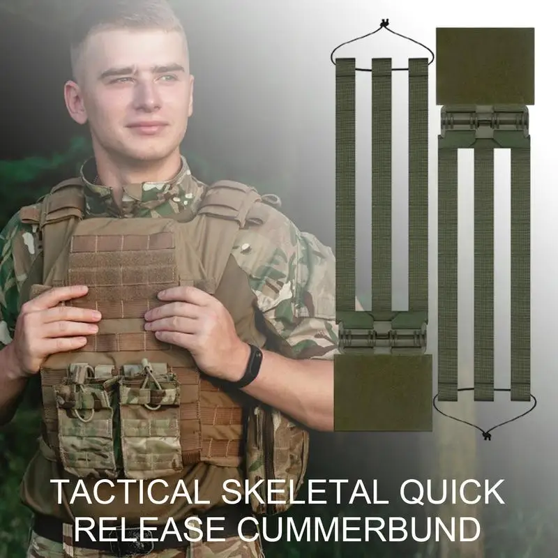 

Plate Carrier Cummerbund 2-Piece Outer Carrier Vest Accessories Skeletal Quick Release Cummerbund Elastic Cummerbund Straps