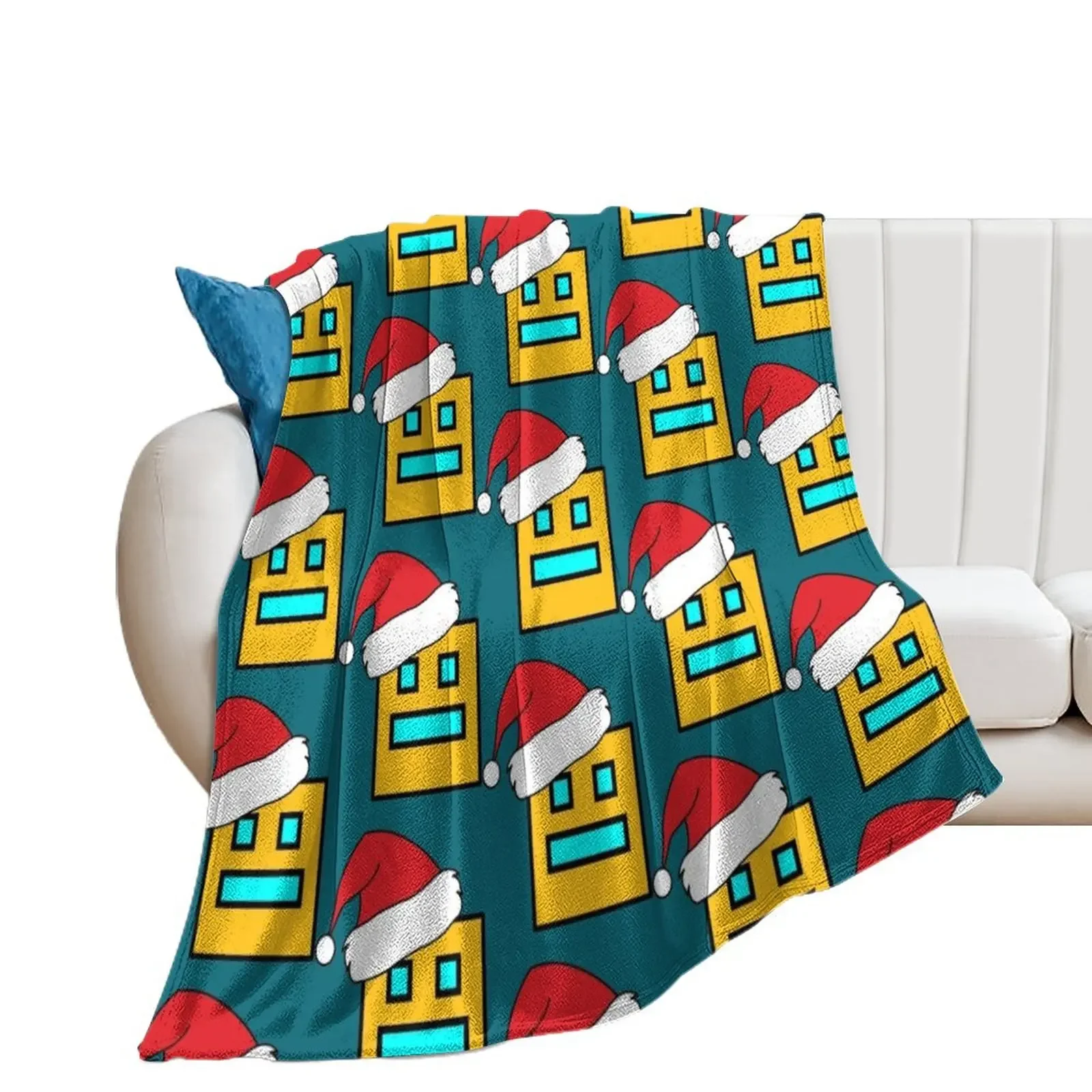 

Geometry Dash noel Throw Blanket Heavy Softest bed plaid Travel Blankets