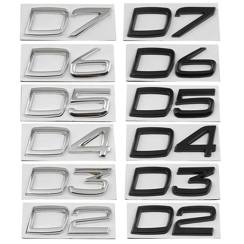 

D2 D3 D4 D5 D6 D7 letter label car stickers For Volvo car accessories rear boot refit trunk emblem badge decoration decals