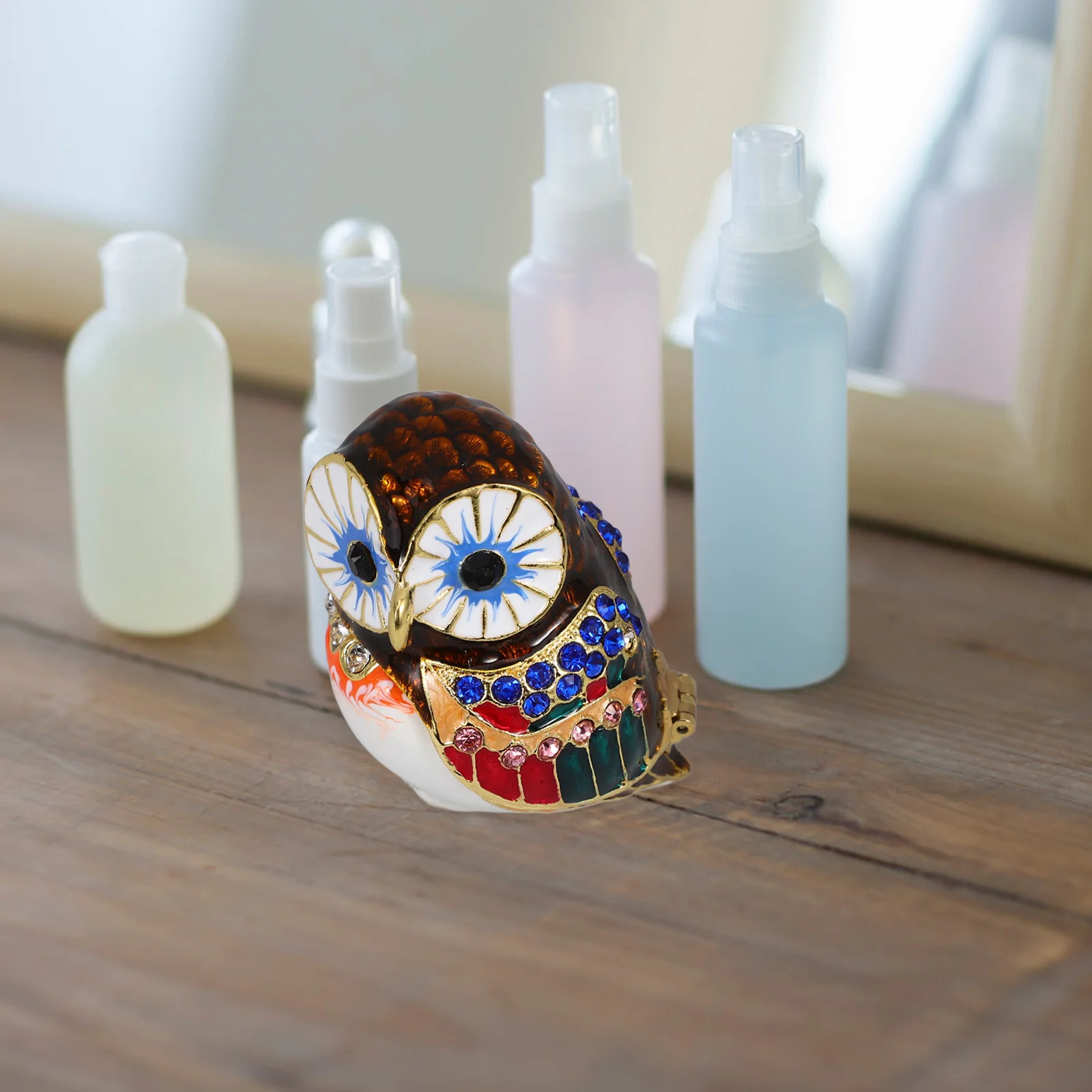 

Jewelry Storage Box Owl Mini Diamond Trinket Box Small Ring Holder Organizer Gift Jewelry Organizer Owl Trinket Case
