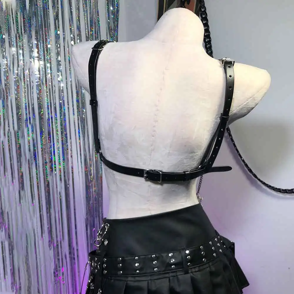 Emo Harajuku Kawaii Skull Gothic Tanks E-Girls Y2K Halter Camisole TOPS Eco Grunge Teen 90s DIY Hand Made Punk Rock Goth Cross